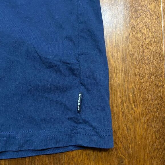 G-Star Raw Basic Fit Cube Logo Cotton Navy Blue T-Shirt Men's Size Extra Large - Picture 4 of 8